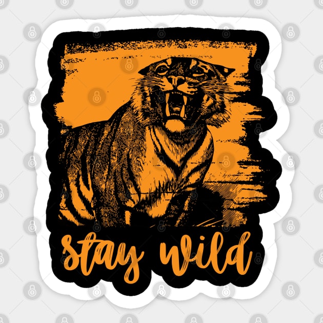Stay Wild Tiger Sticker by Nartissima